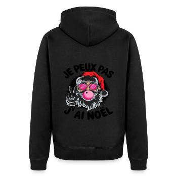 Je Peux Pas J’ Ai Noël Humour Père Noël Cadeau - Veste à capuche bio Premium Unisexe - noir - Dos - Nico (187cm)