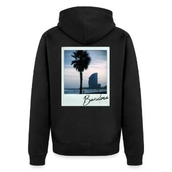 Plage de Barcelone - Veste à capuche bio Premium Unisexe - noir - Dos - Nico (187cm)