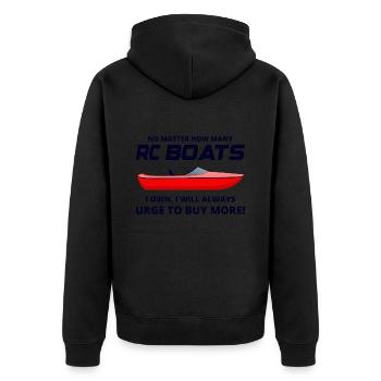 Rc Boat Racing Electric Powerboat Speedboat Race - Unisex Premium Organic Zip Hoodie - black - Back - Nico (187cm)