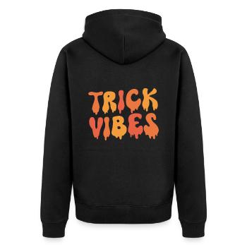 Trick Vibes Blague Drôle Halloween - Veste à capuche bio Premium Unisexe - noir - Dos - Nico (187cm)