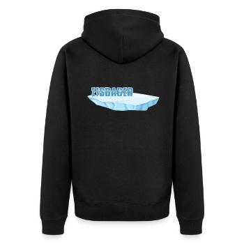 eisbaden winterschwimmer eisbad "eiswasser" - Unisex Premium Bio Zip Hoodie - Schwarz - Hinten - Nico (187cm)