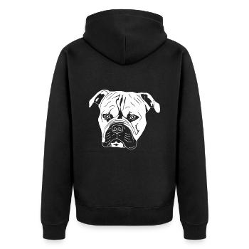 Continental Bulldog - Unisex Premium Bio Zip Hoodie - Schwarz - Hinten - Nico (187cm)