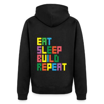 Brick Builder Toys Blocks Clamping Blocks Bricks - Unisex Premium Organic Zip Hoodie - black - Back - Nico (187cm)