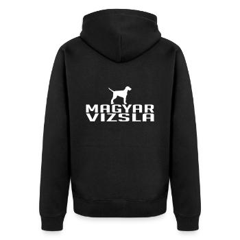 MAGYAR VIZSLA Wirehaired Dog breed Hunter Wilsigns - Unisex Premium Organic Zip Hoodie - black - Back - Nico (187cm)