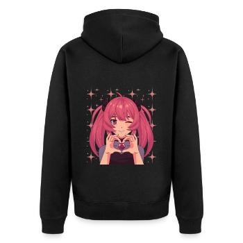 Manga Otaku Anime japonais Cadeau - Veste à capuche bio Premium Unisexe - noir - Dos - Nico (187cm)
