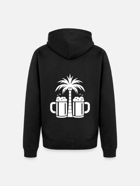 Beer Palm Trees Beach - Unisex Premium Organic Zip Hoodie - black