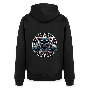 Crâne avec Pentagramme Entraînement Haltère Musculation - Veste à capuche bio Premium Unisexe - noir - Dos - Nico (187cm)