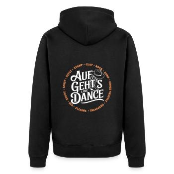 Line Dance Gruppe Training mein Tanzsport - Unisex Premium Bio Zip Hoodie - Schwarz - Hinten - Nico (187cm)