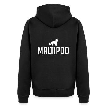 Maltipoo Race de chien Chiens Wilsigns - Veste à capuche bio Premium Unisexe - noir - Dos - Nico (187cm)