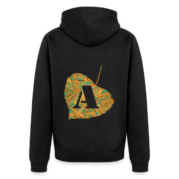 Sheet E 95 A - Unisex Premium Organic Zip Hoodie - black - Back - Nico (187cm)