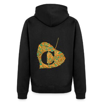 Sheet E 95 C - Unisex Premium Organic Zip Hoodie - black - Back - Nico (187cm)