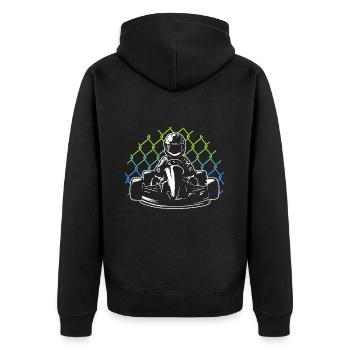 Kart Race Kart Sport Hommes Garçons Go-Kart - Veste à capuche bio Premium Unisexe - noir - Dos - Nico (187cm)