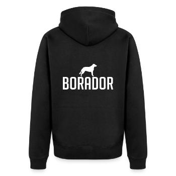 Borador Dog Breeds Dogs Dog Wilsigns - Unisex Premium Organic Zip Hoodie - black - Back - Nico (187cm)
