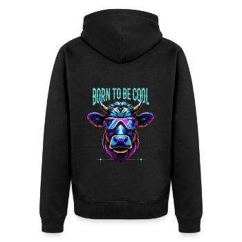 Lunettes de vache Drôle de cadeau fermier Né pour être cool - Veste à capuche bio Premium Unisexe - noir - Dos - Nico (187cm)