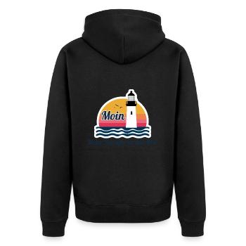 My therapy is the sea - Moin - Unisex Premium Organic Zip Hoodie - black - Back - Nico (187cm)