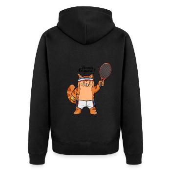 Chat de tennis - Veste à capuche bio Premium Unisexe - noir - Dos - Nico (187cm)