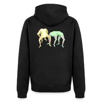 No Head José - Unisex Premium Bio Zip Hoodie - Schwarz - Hinten - Nico (187cm)