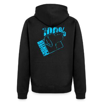 ENGLISH POINTER 100 - Unisex Premium Bio Zip Hoodie - Schwarz - Hinten - Nico (187cm)