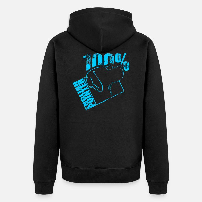 ENGLISH POINTER 100 - Unisex Premium Bio Zip Hoodie - Schwarz