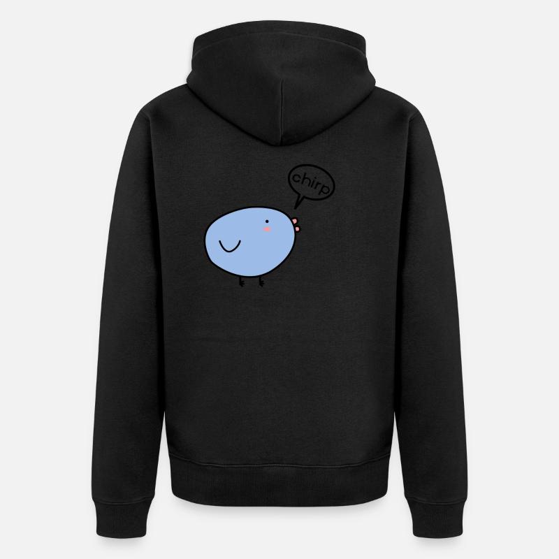Chirp Vogel Comic - Unisex Premium Bio Zip Hoodie - Schwarz
