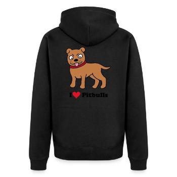 Chien, pit-bull - Veste à capuche bio Premium Unisexe - noir - Dos - Nico (187cm)