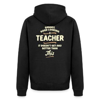 Intelligent, beau et enseignants ... - Veste à capuche bio Premium Unisexe - noir - Dos - Nico (187cm)