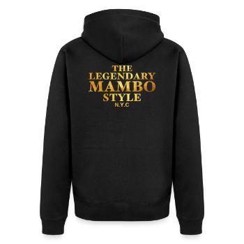 The Legendary Mambo Style NYC - Salsa Dance Shirt - Unisex Premium Organic Zip Hoodie - black - Back - Nico (187cm)