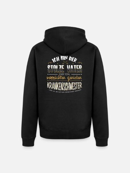 Krankenschwester Stolzer Vater Geschenk - Unisex Premium Bio Zip Hoodie - Schwarz