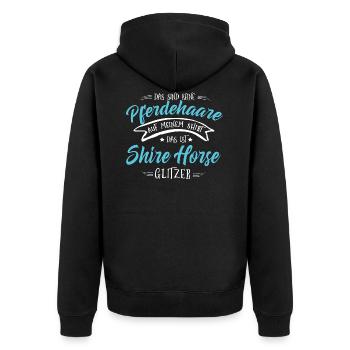 Shire Horse Shirt-Glitzer - Unisex Premium Bio Zip Hoodie - Schwarz - Hinten - Nico (187cm)