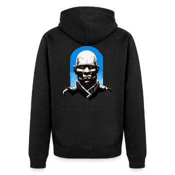 space marshall - Unisex Premium Organic Zip Hoodie - black - Back - Nico (187cm)