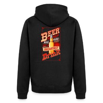 Bière - tellement plus que juste un petit-déjeuner - Veste à capuche bio Premium Unisexe - noir - Dos - Nico (187cm)