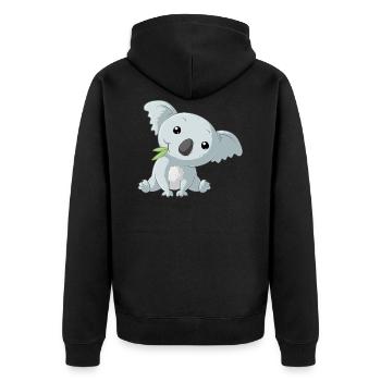 Little koala bear - Unisex Premium Organic Zip Hoodie - black - Back - Nico (187cm)