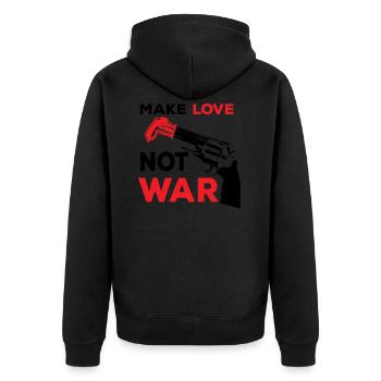 Liebe Love Pistole Kondom Sex Statement Geschenk - Unisex Premium Bio Zip Hoodie - Schwarz - Hinten - Nico (187cm)