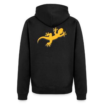 Mar974 2 - Unisex Premium Organic Zip Hoodie - black - Back - Nico (187cm)