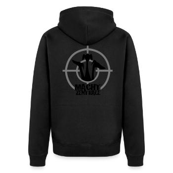 Power center - Unisex Premium Organic Zip Hoodie - black - Back - Nico (187cm)