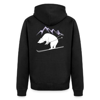 Ours de snowboard - Veste à capuche bio Premium Unisexe - noir - Dos - Nico (187cm)