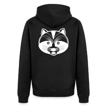 Raton laveur fou humeur irritable humour ours drôle - Veste à capuche bio Premium Unisexe - noir - Dos - Nico (187cm)