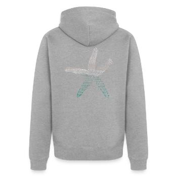 étoile de mer - Veste à capuche bio Premium Unisexe - gris chiné - Dos - Nico (187cm)