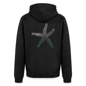 starfish - Unisex Premium Organic Zip Hoodie - black - Back - Nico (187cm)