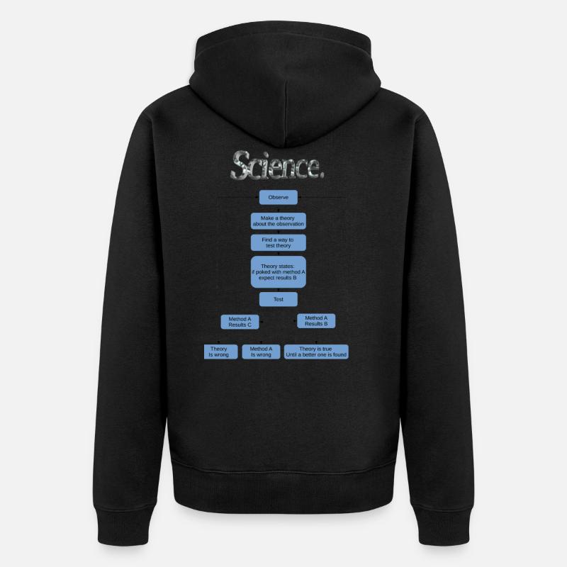 Science flowchart - Unisex Premium Organic Zip Hoodie - black