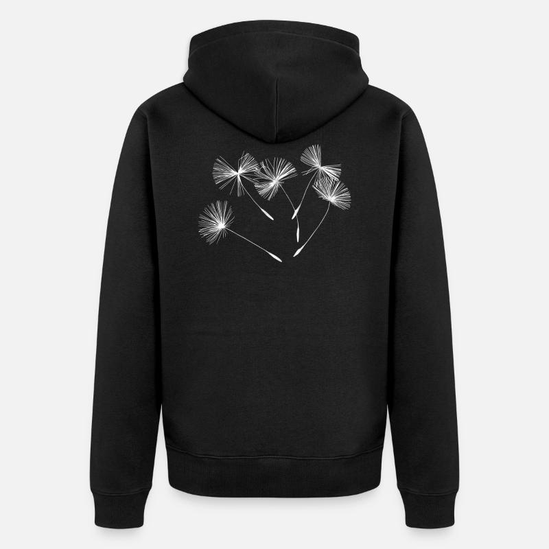 Pusteblume - Unisex Premium Bio Zip Hoodie - Schwarz