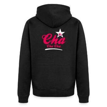 Cha Cha Cha Dance - Latino Tanz Geschenk T-Shirt - Unisex Premium Bio Zip Hoodie - Schwarz - Hinten - Nico (187cm)