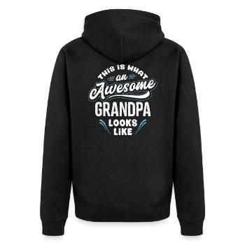 This Is What An Awesome Grandpa Looks Like - Unisex Premium Organic Zip Hoodie - black - Back - Nico (187cm)