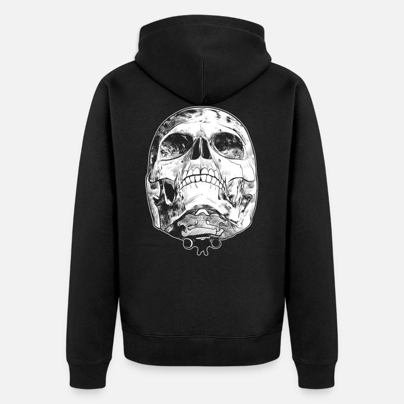 Os du crâne - Veste à capuche bio Premium Unisexe - noir