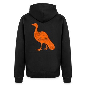Truthahn - Unisex Premium Bio Zip Hoodie - Schwarz - Hinten - Nico (187cm)