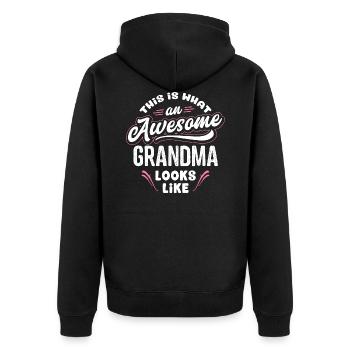 C'est ce à quoi ressemble une grand-mère géniale - Veste à capuche bio Premium Unisexe - noir - Dos - Nico (187cm)