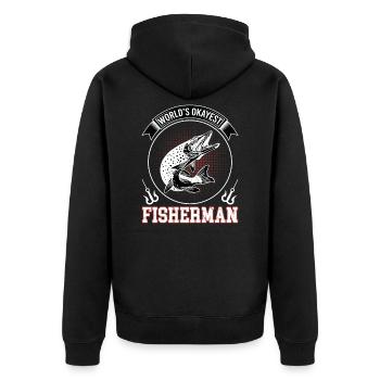 Angler fisherman fishing fishing fish fishing fish - Unisex Premium Organic Zip Hoodie - black - Back - Nico (187cm)