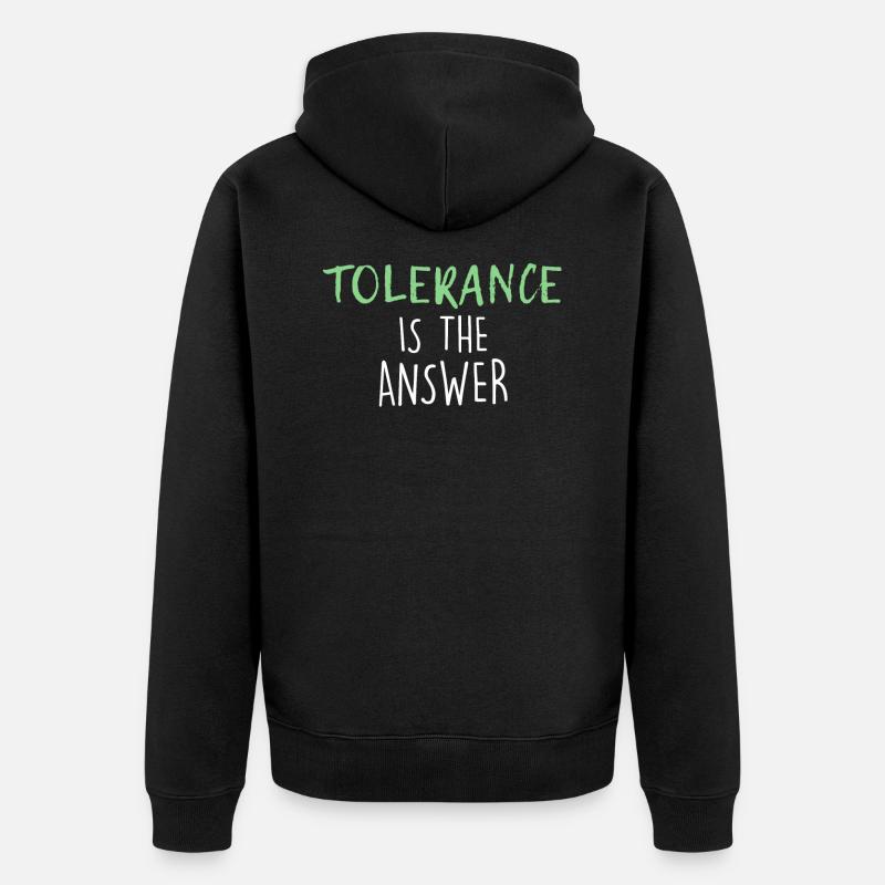 plus de tolérance! - Veste à capuche bio Premium Unisexe - noir