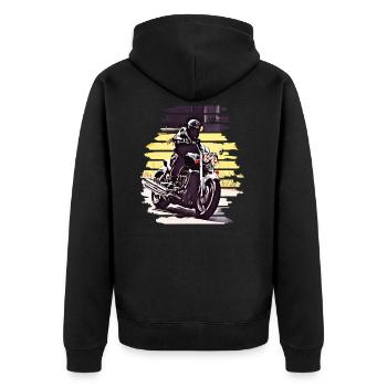 Tour de moto en virage Rocket 3 - Veste à capuche bio Premium Unisexe - noir - Dos - Nico (187cm)