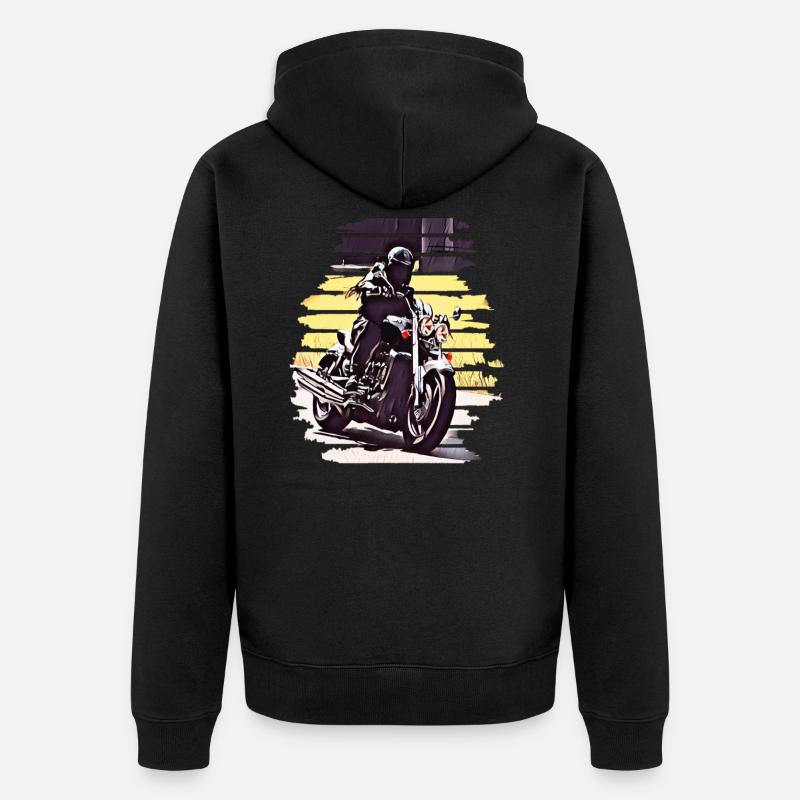 Motorrad Kurvenfahrt Rocket 3 - Unisex Premium Bio Zip Hoodie - Schwarz